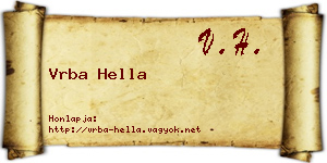 Vrba Hella névjegykártya